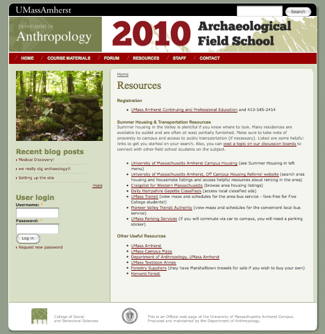 amherst archaeological umass field drupal